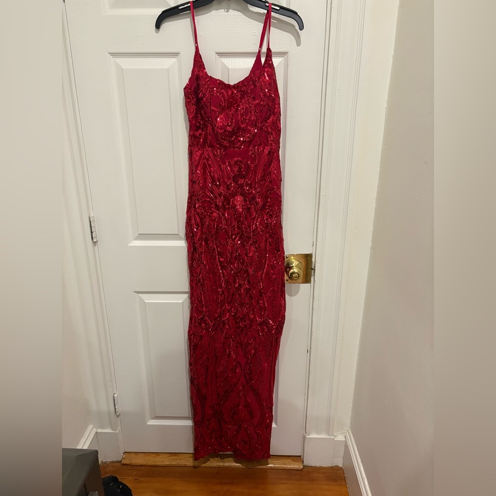 Windsor Red Sequin Prom Dress